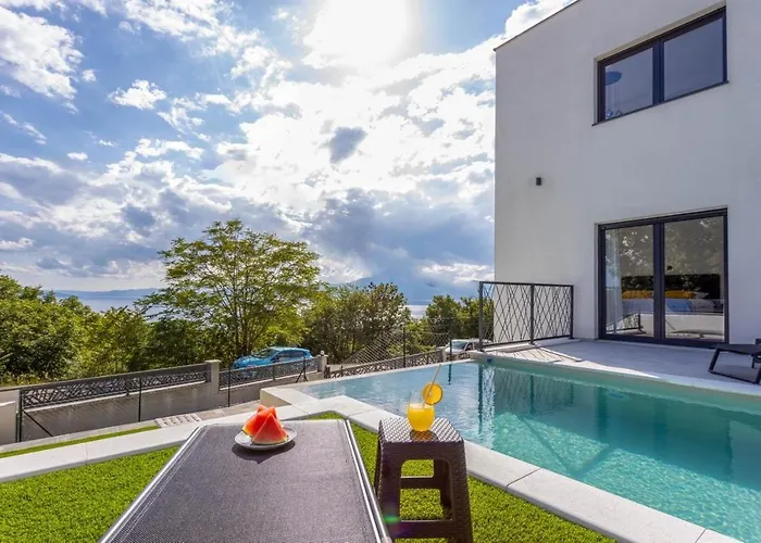 Luxury Sea View Dijana With Infinity Pool & Jacuzzi Near Rijeka Villa
