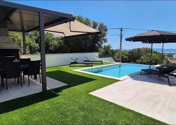 Villa Luxury Sea View Dijana With Infinity Pool & Jacuzzi Near Rijeka Kostrena