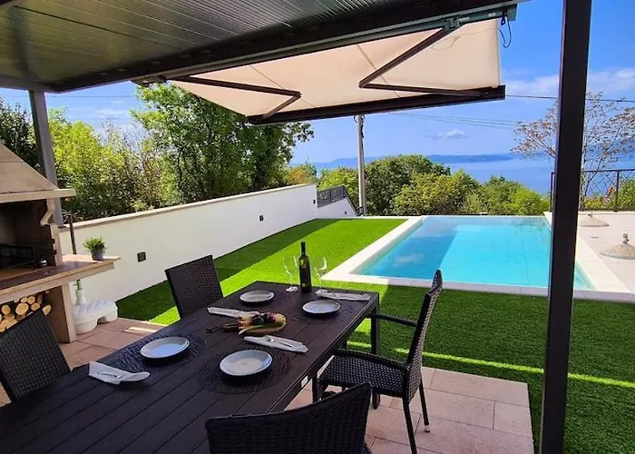 Luxury Sea View Dijana With Infinity Pool & Jacuzzi Near Rijeka Villa